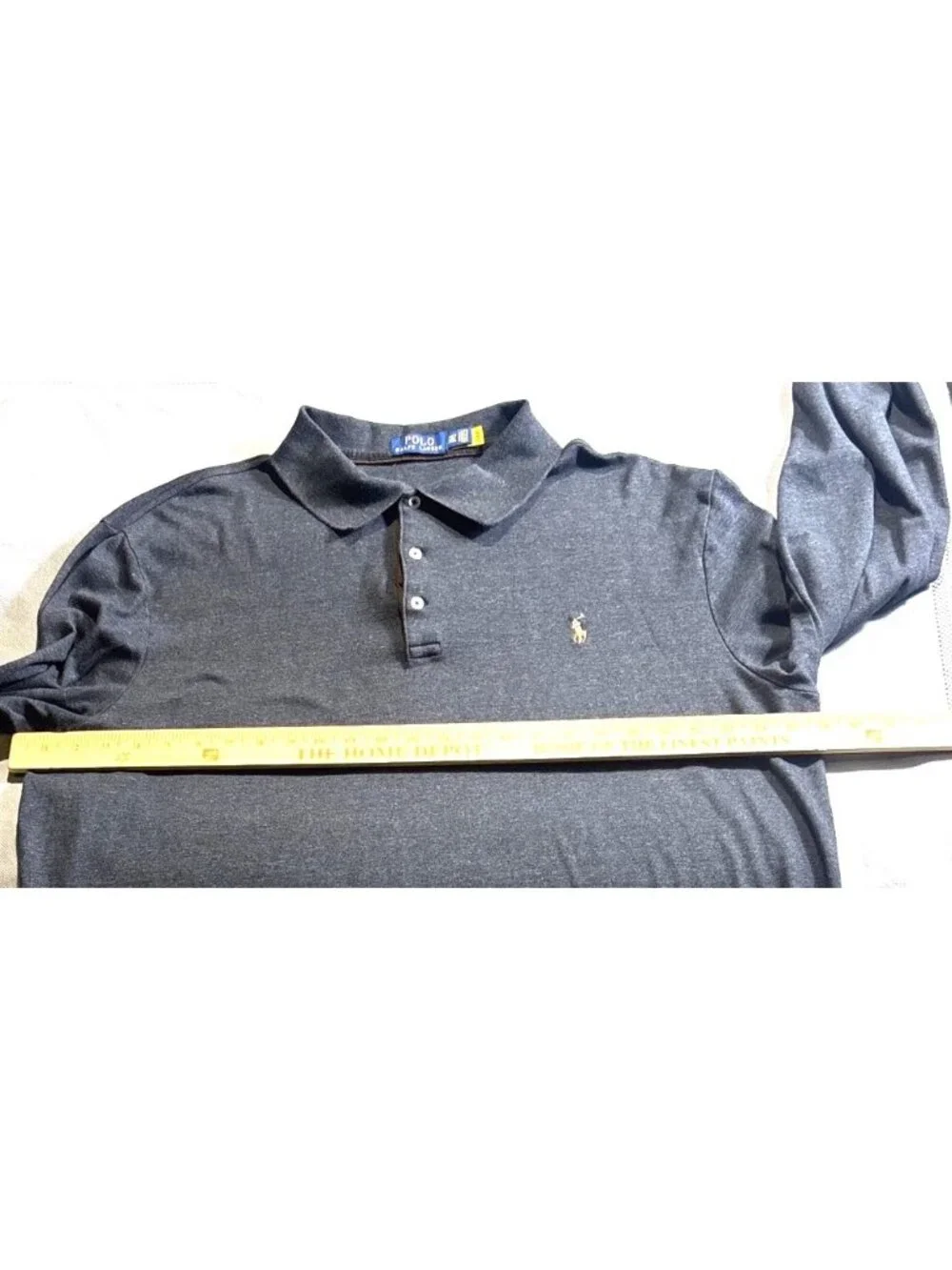 Polo Ralph Lauren 2XLT Long Sleeve Polo Shirt Heather Gray Cotton Blend